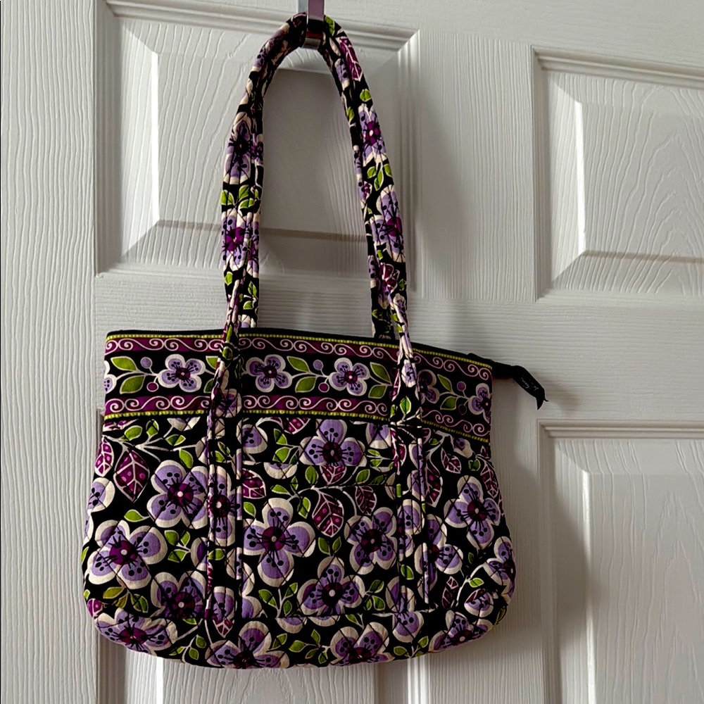 Vera Bradley quilted bag, Plum Petals pattern.